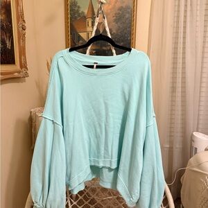 Free People Light Blue Sweatshirt